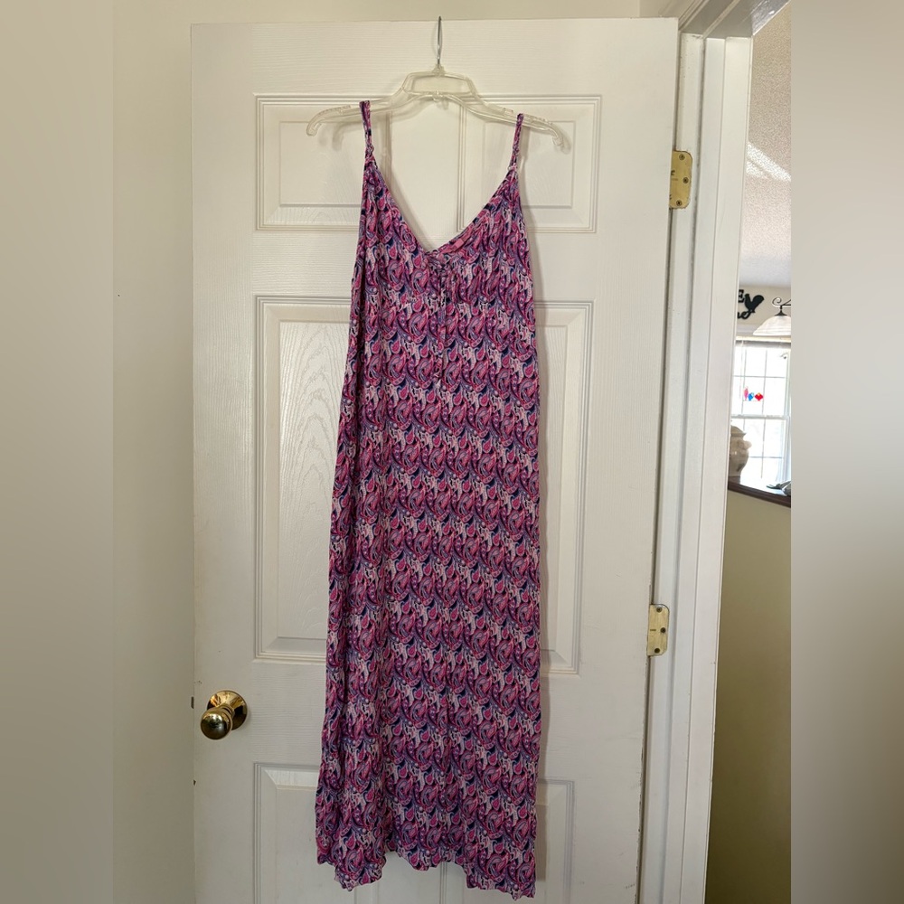 Simply Southern Purple Pink Paisley Maxi Dress